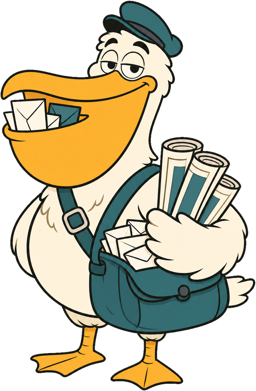 Gary holding a sack of mail