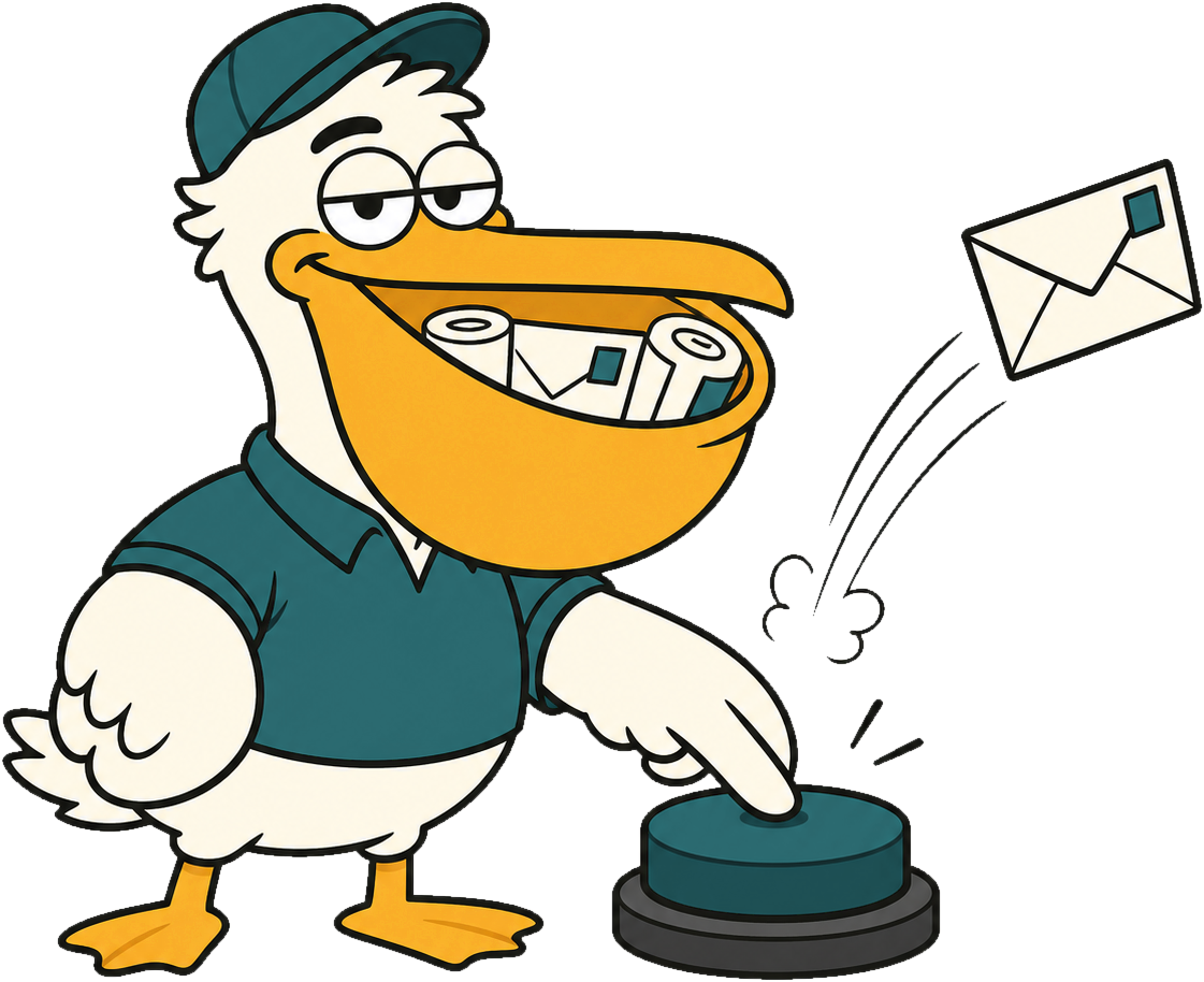 Gary pressing a send button